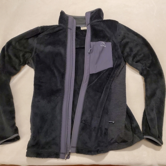 Black LL Bean Zip-up fleece jacket (M, tall) - Picture 1 of 5